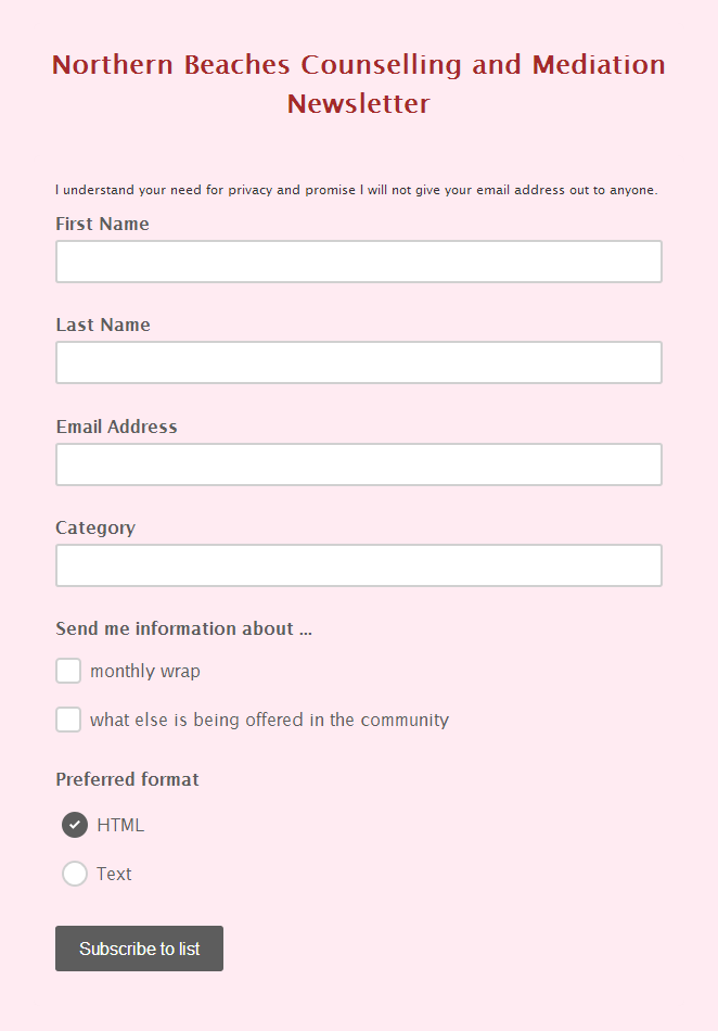 Subscription Form