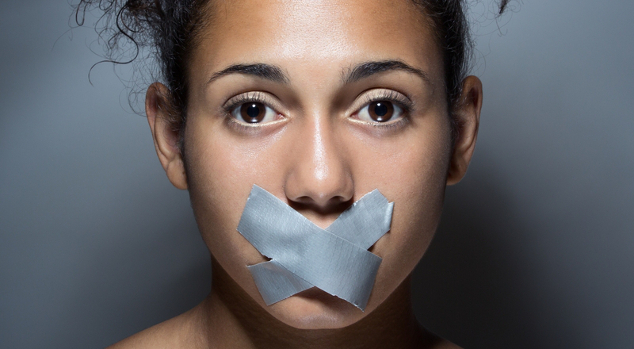 mouth covered with tape