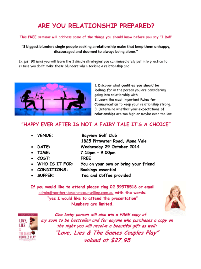 Seminar Relationship Prepared October 2014