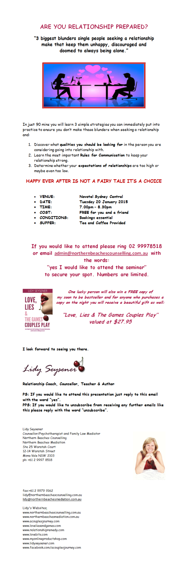 Seminar January 20, 2015